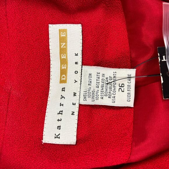 1990s red blazer , size 26 vintage Kathryn Deene rayon jacket, new old stock - Picture 4 of 8